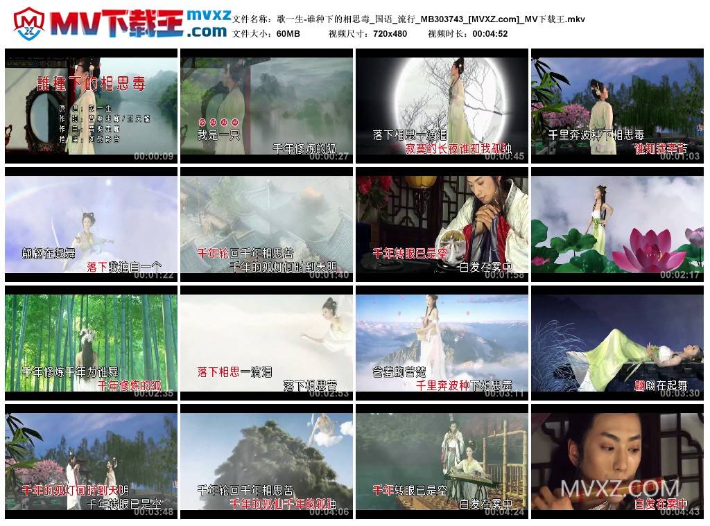 歌一生-谁种下的相思毒_国语_流行_MB303743